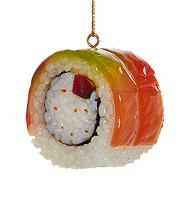 Kurt Adler Sushi Christmas Ornament With Salmon And Green -C