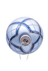 Kurt Adler Plaid Navy and Matte Blue 80mm Glass Ball Ornaments 6pc Set