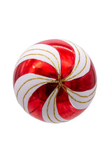 Kurt Adler Gold Red And White Swirl 80mm Glass Ball Ornaments 6pc Set
