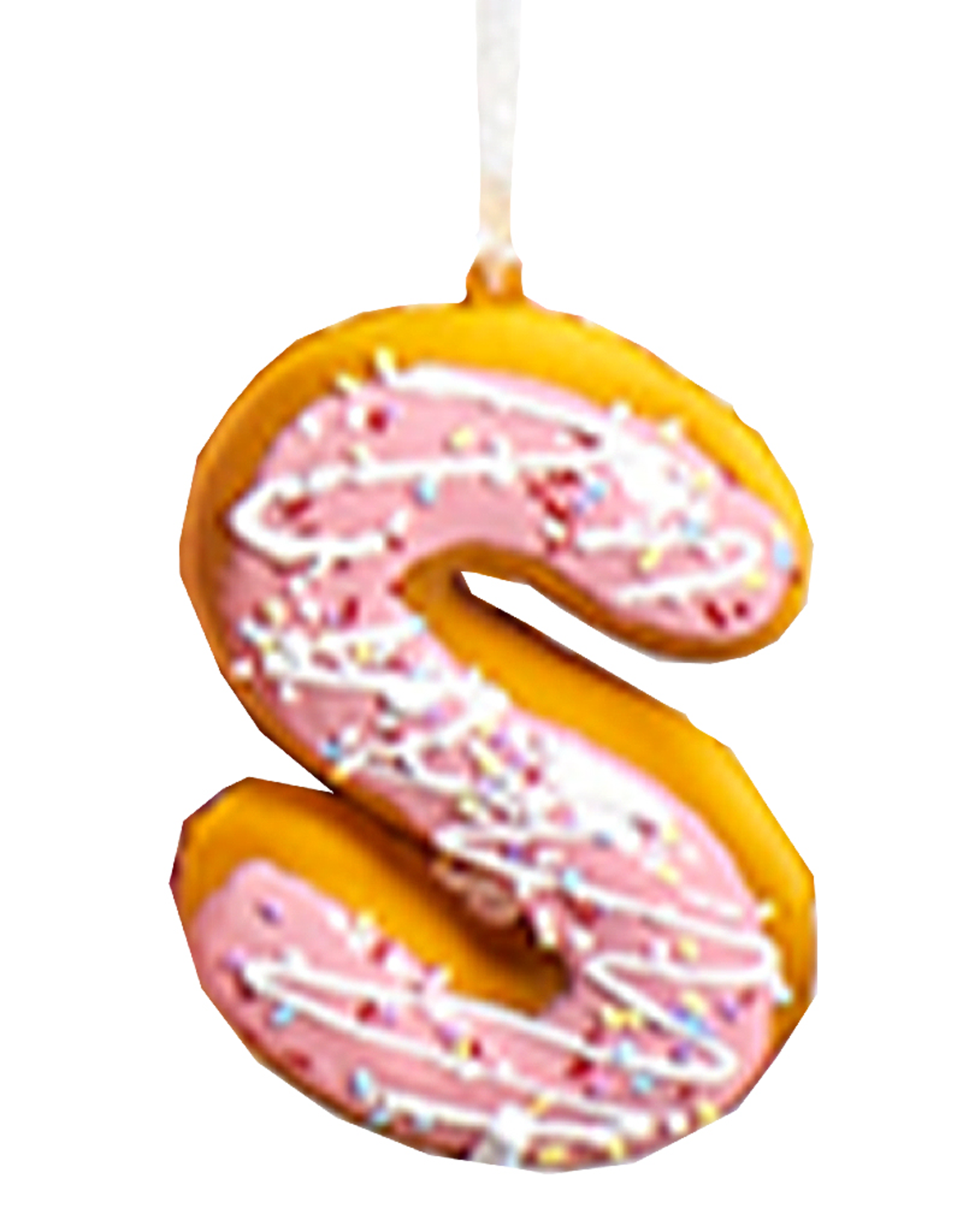 Kurt Adler Squeezable Donut Letter Ornament Initial S