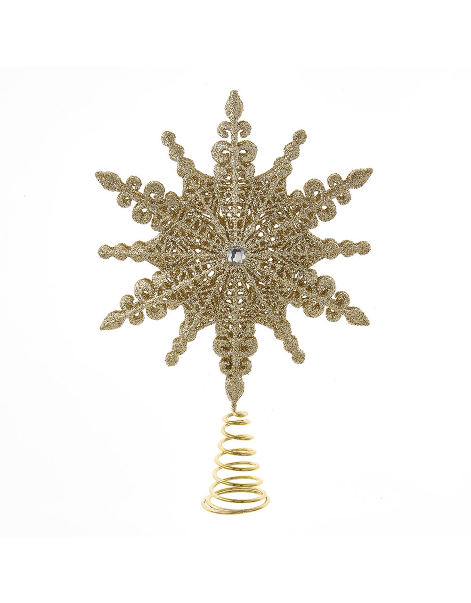 Kurt Adler Tree Toppers 8" Un-Lit Champagne Gold Star Treetop