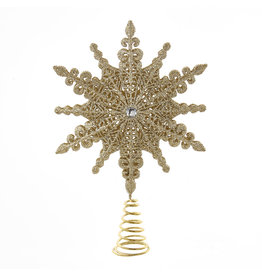 Kurt Adler Tree Toppers 8" Un-Lit Champagne Gold Star Treetop