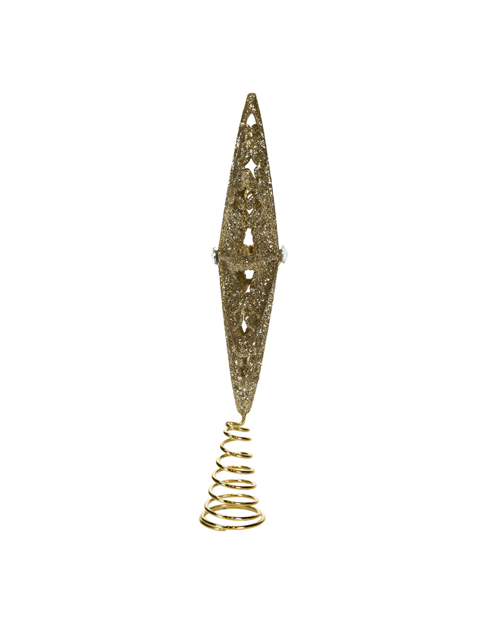 Kurt Adler Tree Toppers 8" Un-Lit Champagne Gold Star Treetop