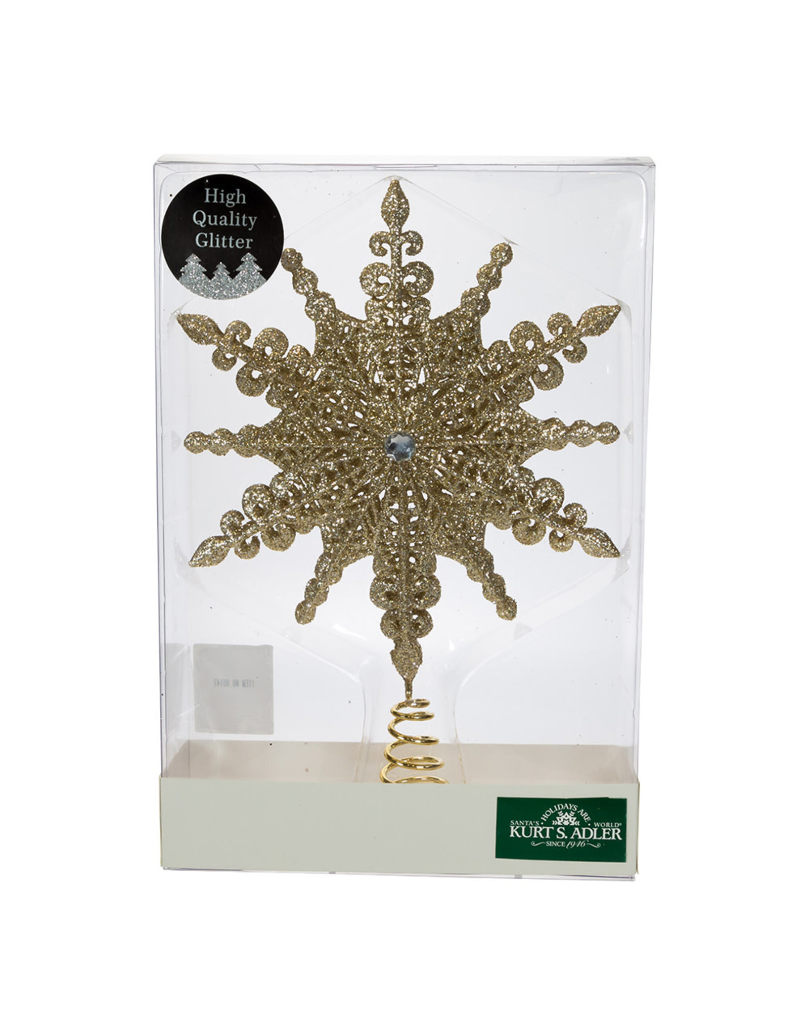 Kurt Adler Tree Toppers 8" Un-Lit Champagne Gold Star Treetop