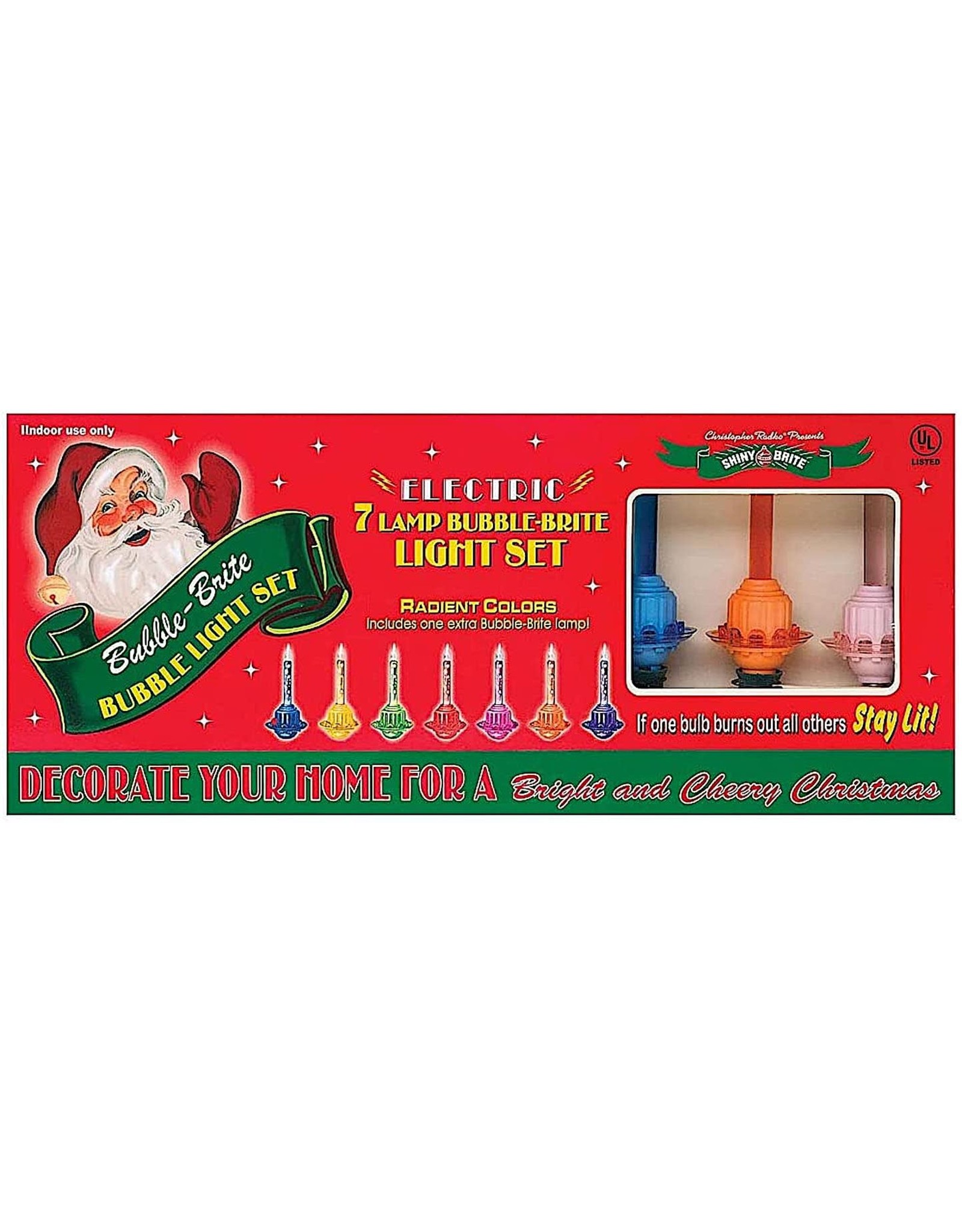 Christopher Radko Shiny Brite Holiday Splendor Bubble Lights 7Ct