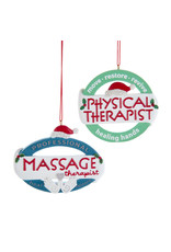 Kurt Adler Massage & Physical Therapist Christmas Ornaments 2 Assorted