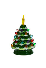 Kurt Adler Ceramic Green Christmas Tree LED Lights Battery-Operated