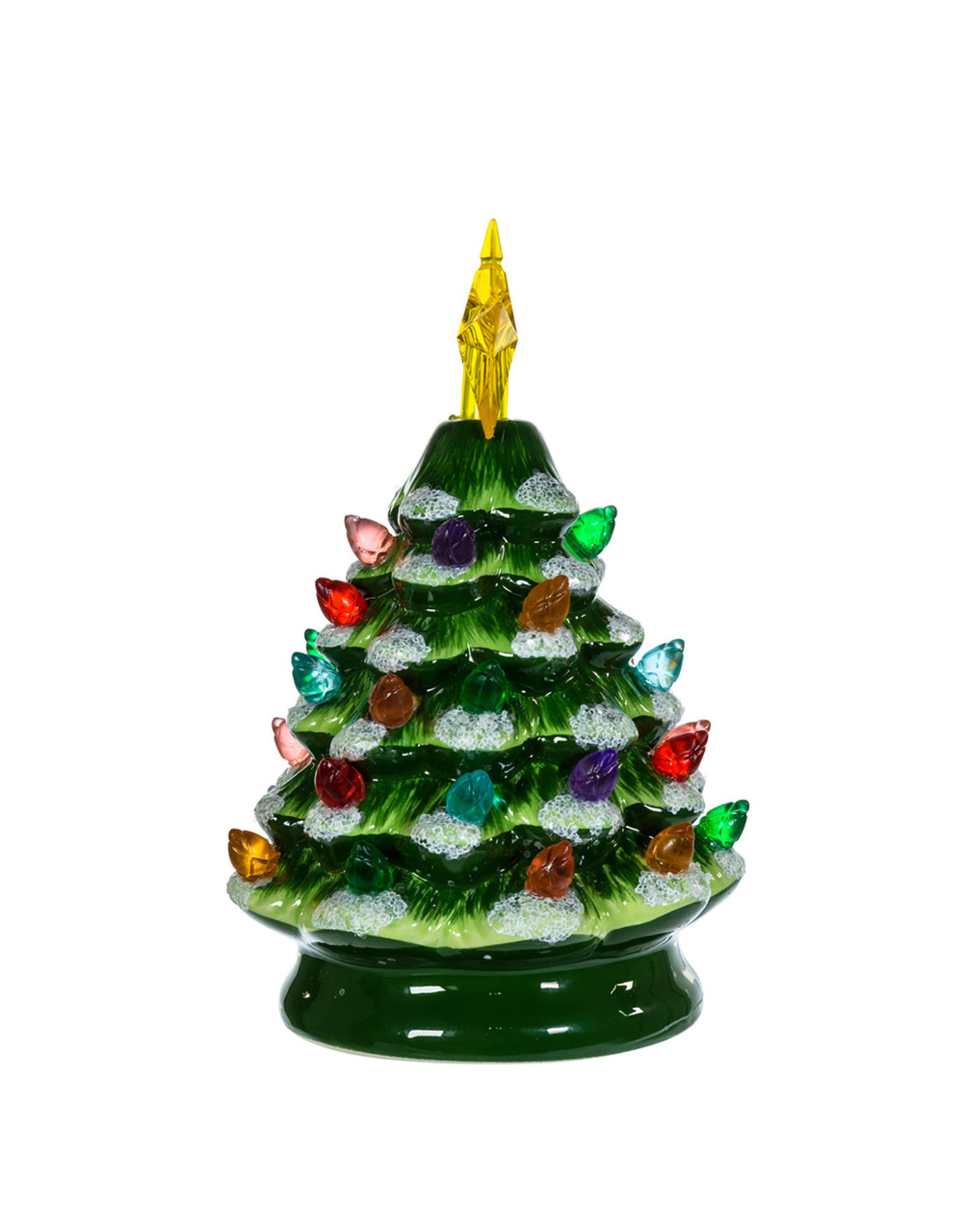 Kurt Adler Ceramic Green Christmas Tree LED Lights Battery-Operated