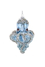 Kurt Adler Glass Blue Octopus With Beads Ornament