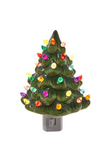Kurt Adler Ceramic Green Christmas Tree Night Light