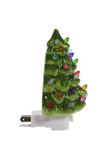 Kurt Adler Ceramic Green Christmas Tree Night Light
