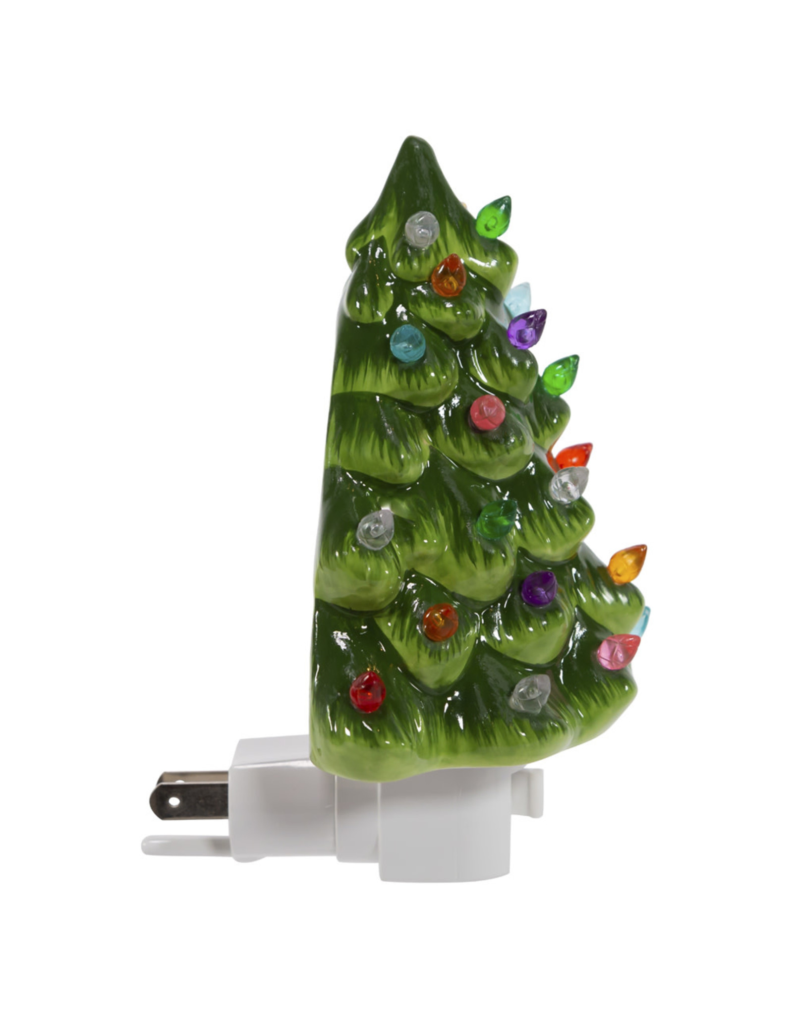 Kurt Adler Ceramic Green Christmas Tree Night Light