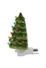 Kurt Adler Ceramic Green Christmas Tree Night Light