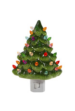 Kurt Adler Ceramic Green Christmas Tree Night Light