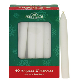 Kurt Adler Candles White Dripless Candle Set of 12 for 1/2 inch Holders