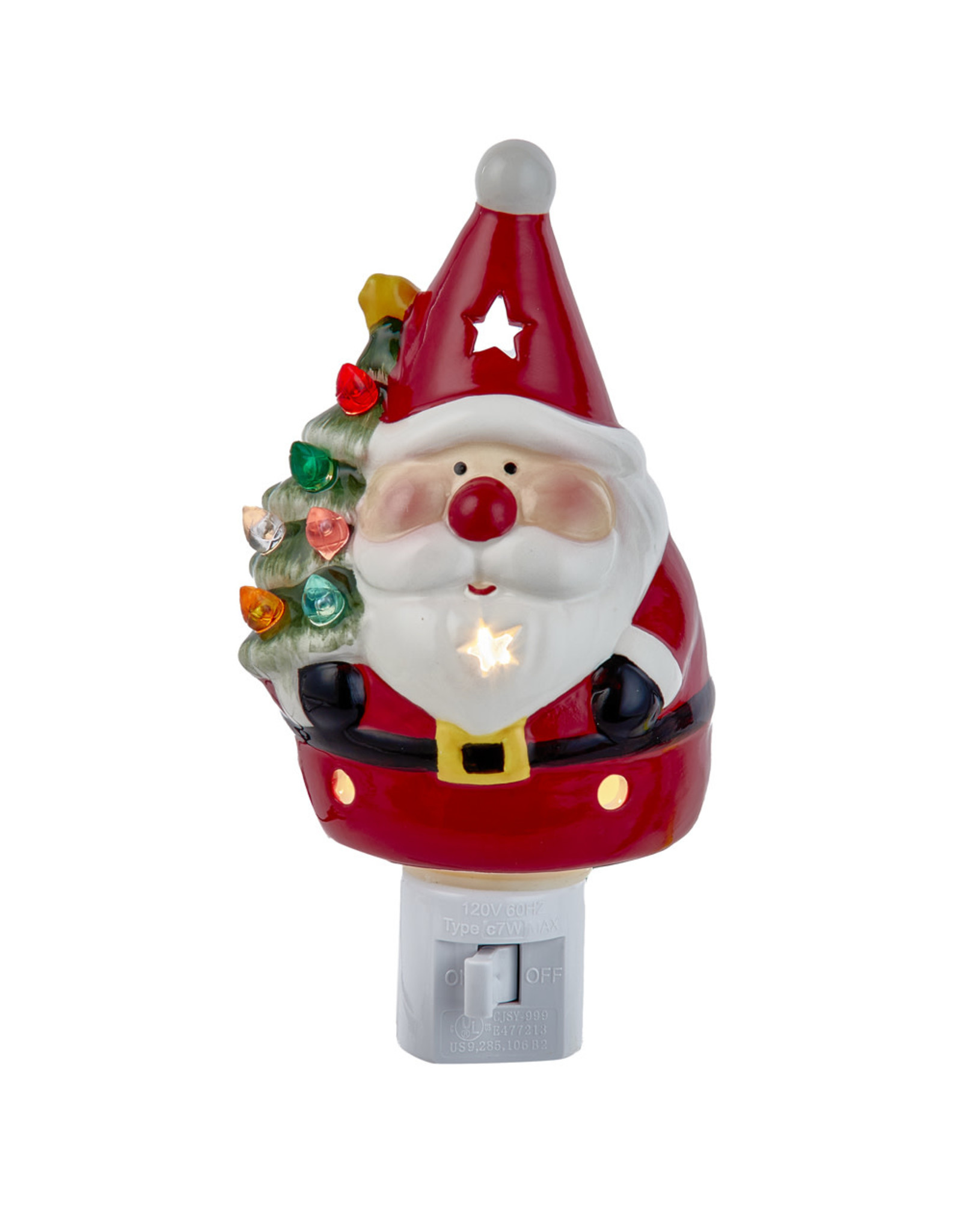 Kurt Adler Santa With Christmas Tree Night Light