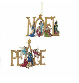 Kurt Adler Peace and Noel Nativity Christmas Ornaments 2 Assorted