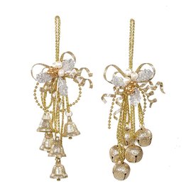 Kurt Adler Gold Cluster Bell Ornaments 2 Assorted