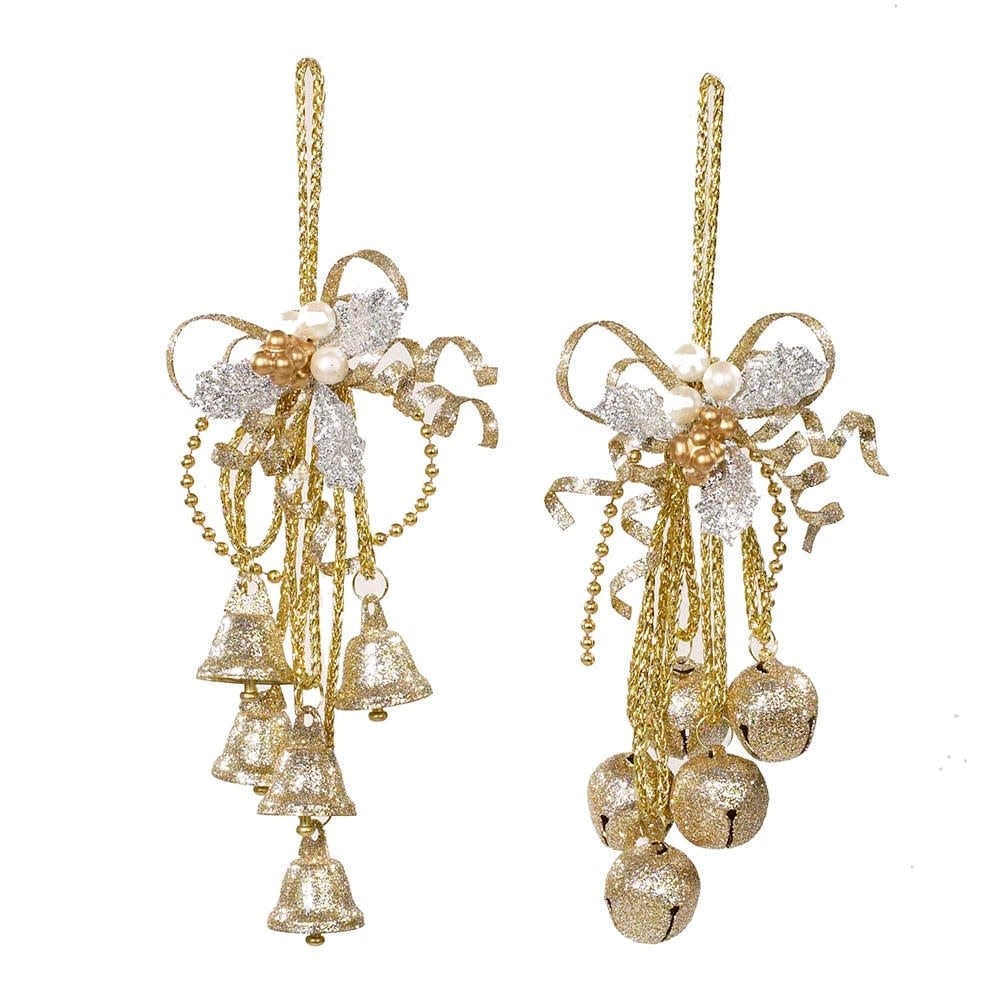 Kurt S. Adler Gold Cluster Bell Ornaments 2 Assorted Digs N Gifts