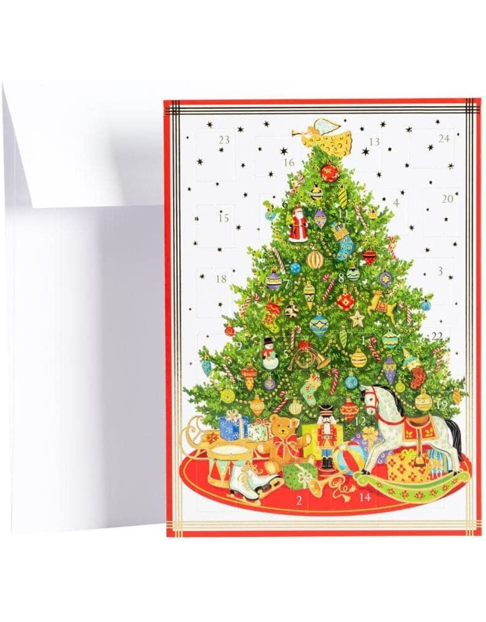 Caspari Christmas Advent Calendar Card Oh Christmas Tree