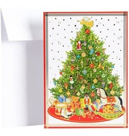 Caspari Christmas Advent Calendar Card Oh Christmas Tree