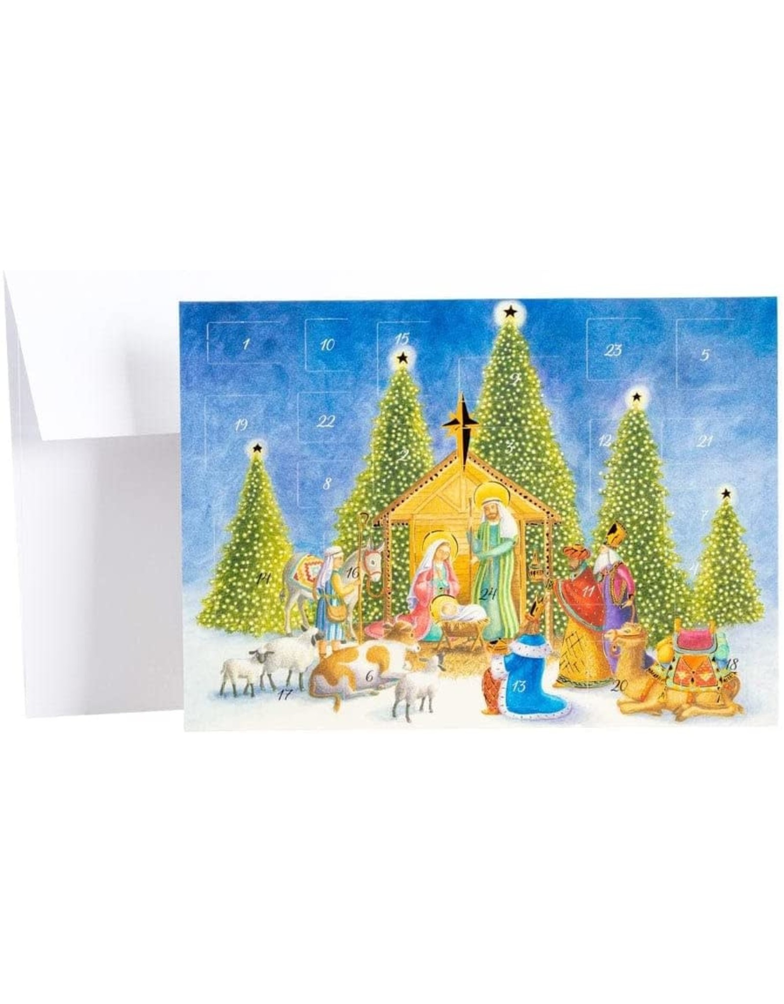 Caspari Christmas Advent Calendar Card Nativity