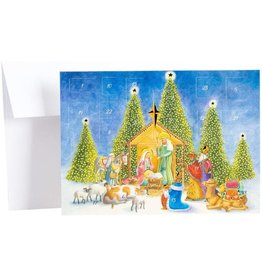 Caspari Christmas Advent Calendar Card Nativity