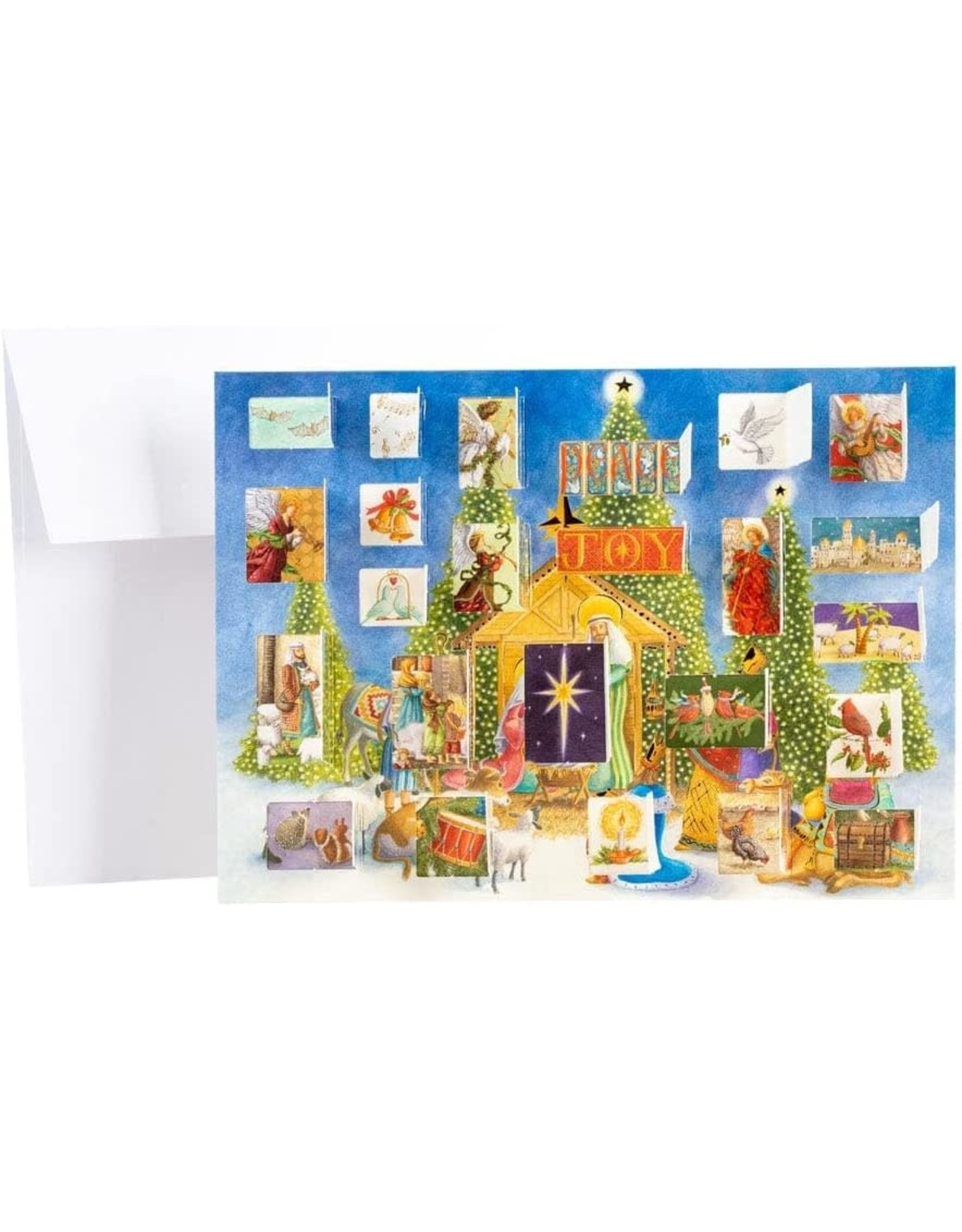 Caspari Christmas Advent Calendar Card Nativity