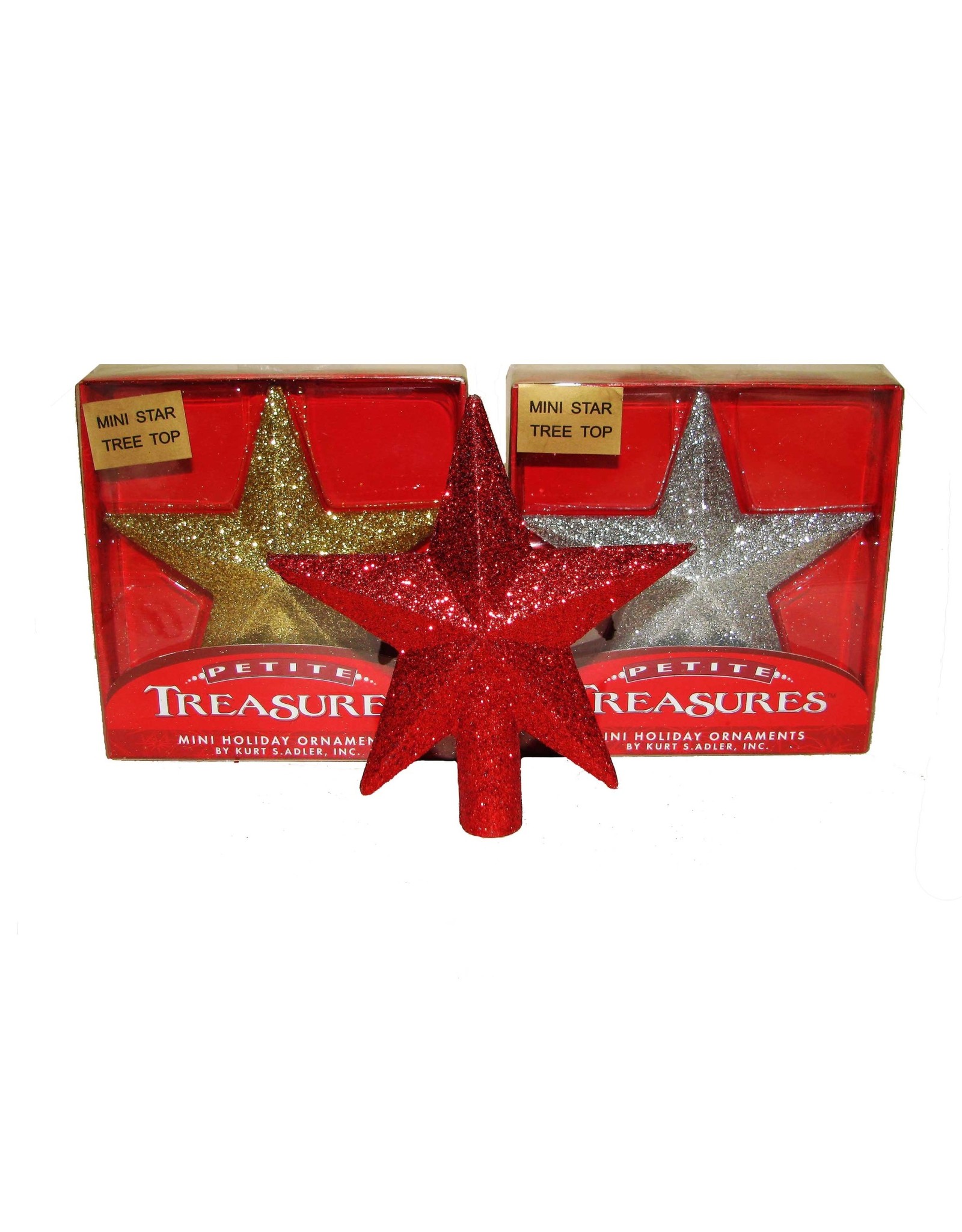 Kurt Adler Miniature 4” Star Treetops Petite Treasures 3 Assorted