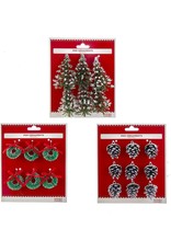 Kurt Adler Miniature Tree Ornaments 3 Assorted Sets of 6pcs 18 Total