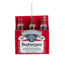 Kurt Adler Budweiser Plastic Bottles 6-Pack Christmas Tree Ornament