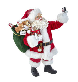 Kurt Adler Fabriche Selfie Santa Taking Selfie w Cats & Dogs