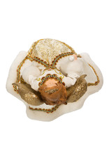 Kurt Adler Fabriche 10" Un-Lit Gold and White Jeweled Angel Treetop Kurt Adler Fabriche 10" Un-Lit Gold and White Jeweled Angel Treetop