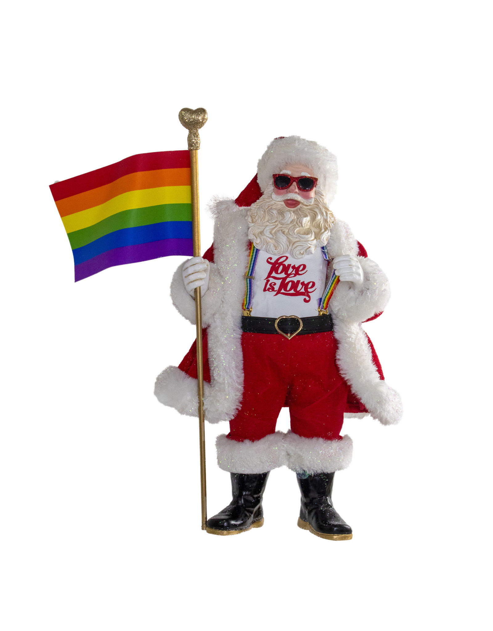 Kurt Adler Fabriche Santas Pride Santa W Rainbow Flag