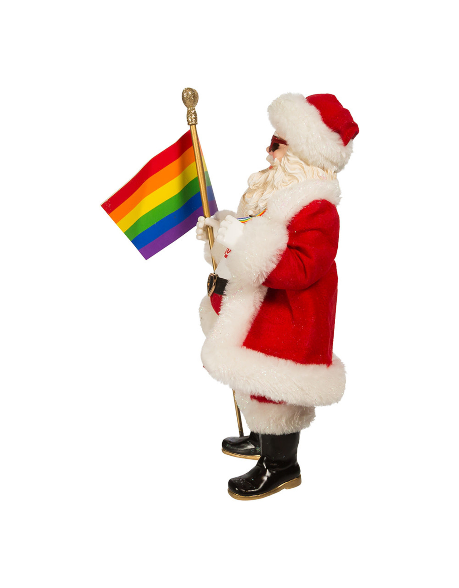 Kurt Adler Fabriche Santas Pride Santa W Rainbow Flag