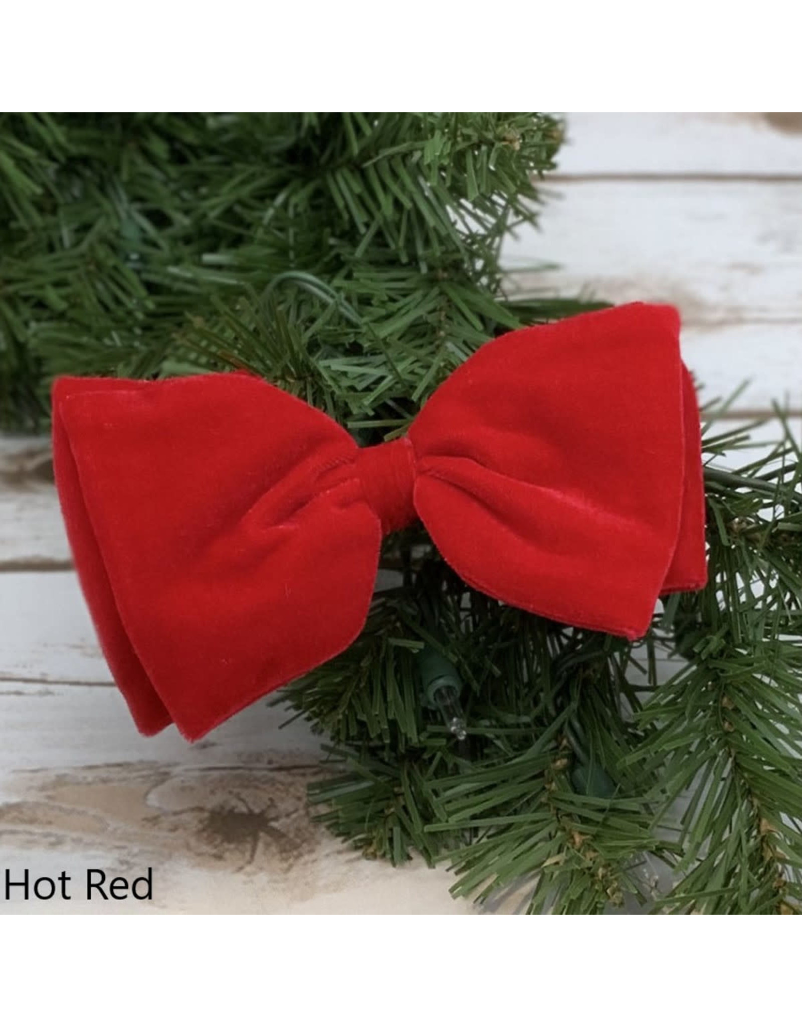 D Stevens Hot Red Velvet Bow With Clip 6 Inch