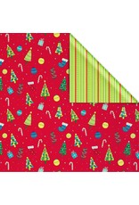 PAPYRUS® Christmas Gift Wrapping Paper 12FT Roll Double-Sided Red Green