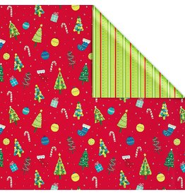 PAPYRUS® Christmas Gift Wrapping Paper 12FT Roll Double-Sided Red Green