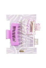 Mud Pie Claw Hair Clip Set of 3 Assorted In Lilac