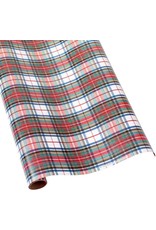 Caspari Christmas Gift Wrapping Paper 8ft Roll Dress Stewart Tartan WH