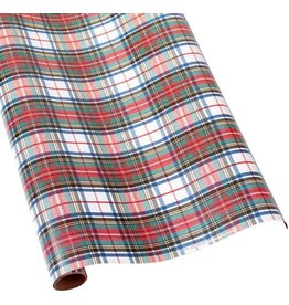 Caspari Christmas Gift Wrapping Paper 8ft Roll Dress Stewart Tartan WH