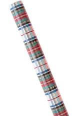 Caspari Christmas Gift Wrapping Paper 8ft Roll Dress Stewart Tartan WH