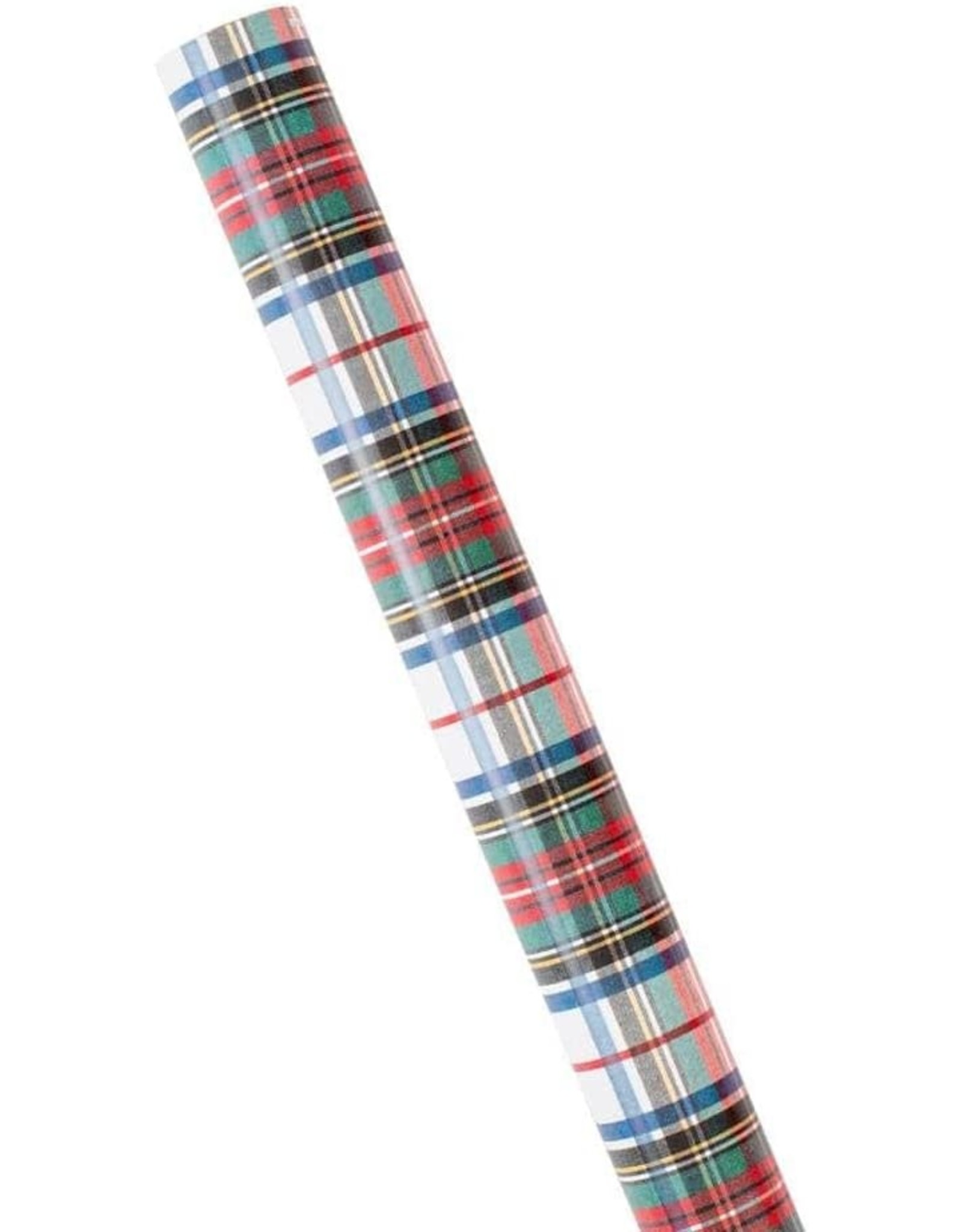Caspari Christmas Gift Wrapping Paper 8ft Roll Dress Stewart Tartan WH