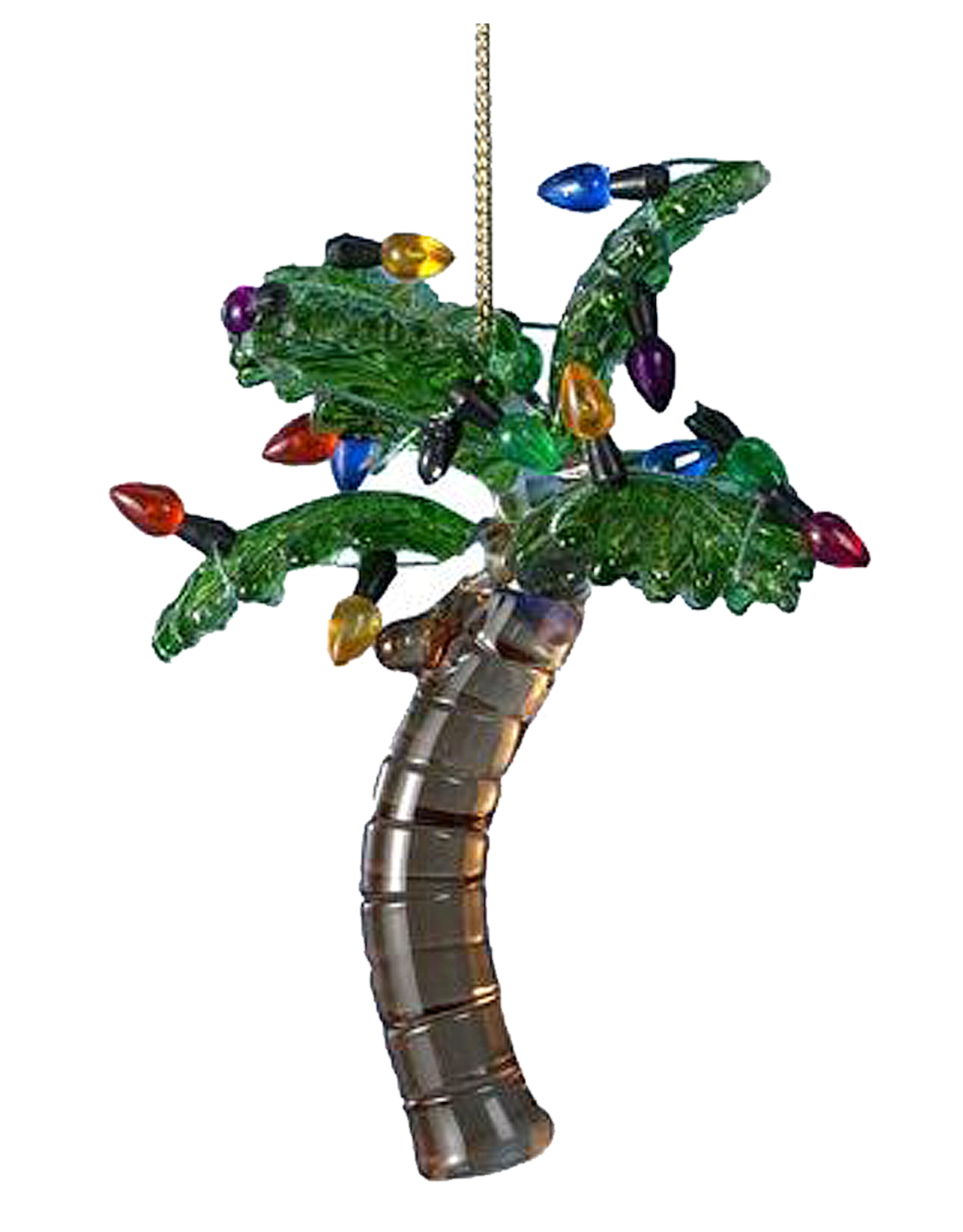 Kurt Adler Glass Palm Tree with Bulbs Ornament - A