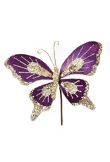 David Christophers Velvet Sequined Butterfly Plum 9"