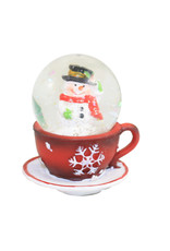 Kurt Adler Mini Christmas Teacup Snow Globe - Snowman