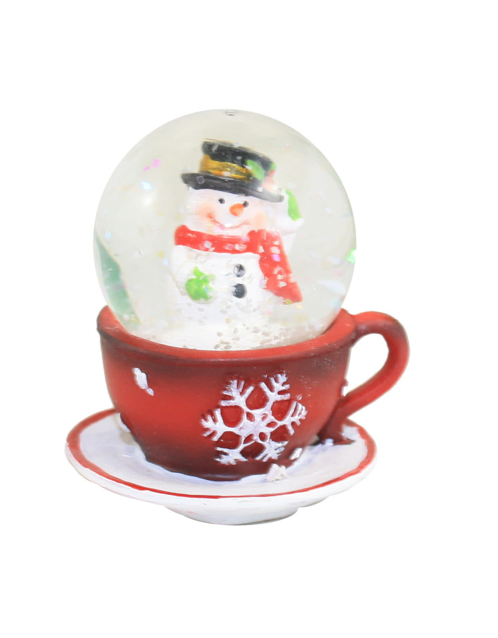 Kurt Adler Mini Christmas Teacup Snow Globe - Snowman