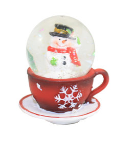 Kurt Adler Mini Christmas Teacup Snow Globe - Snowman