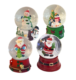 Kurt Adler Mini Christmas Snow Globes 45mm Set of 4 Assorted