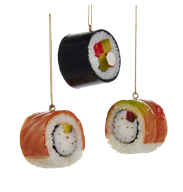 Kurt Adler Sushi Christmas Ornaments Set of 3 Assorted